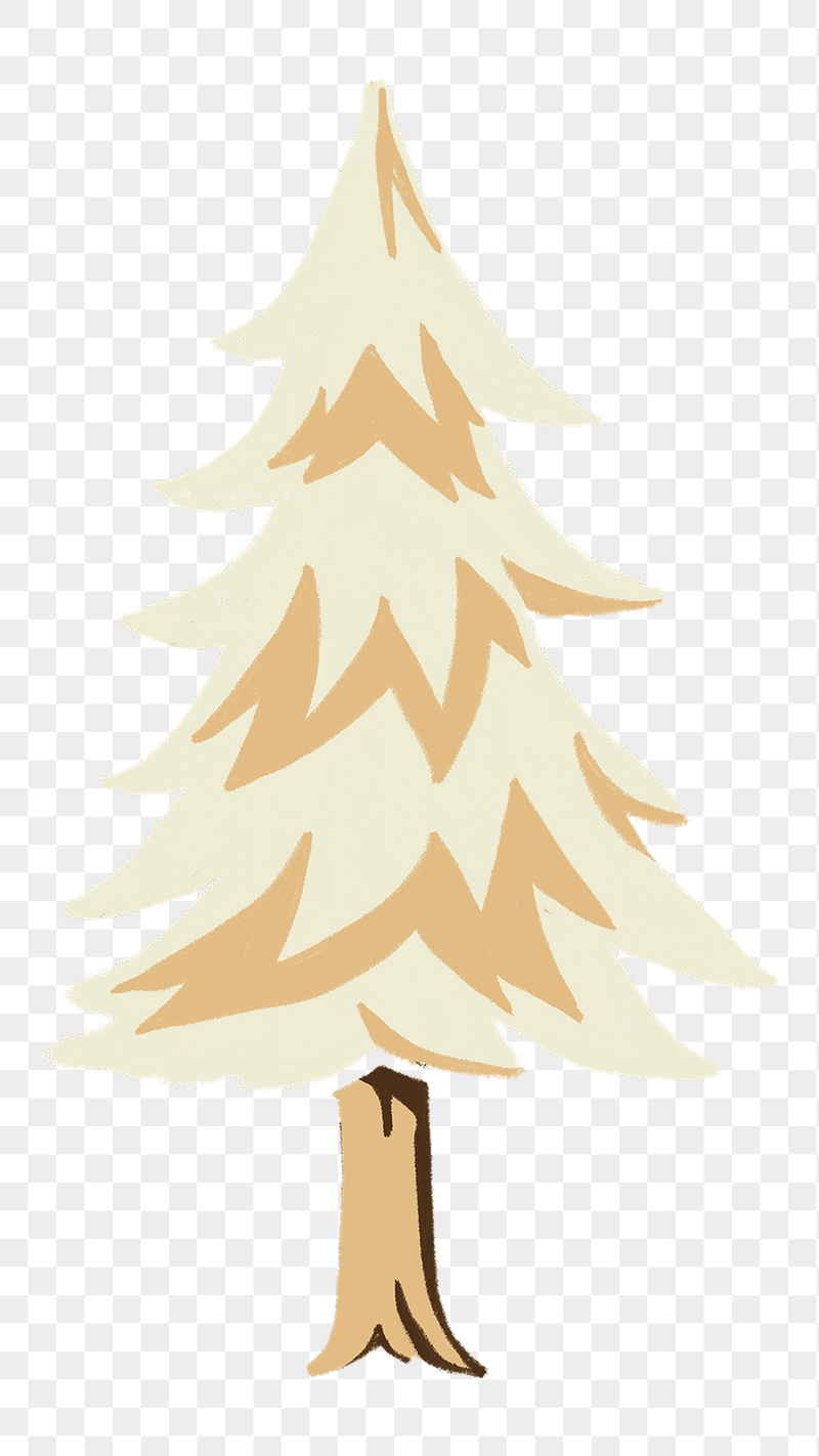 Beige pine tree png sticker, | Free PNG Illustration - rawpixel
