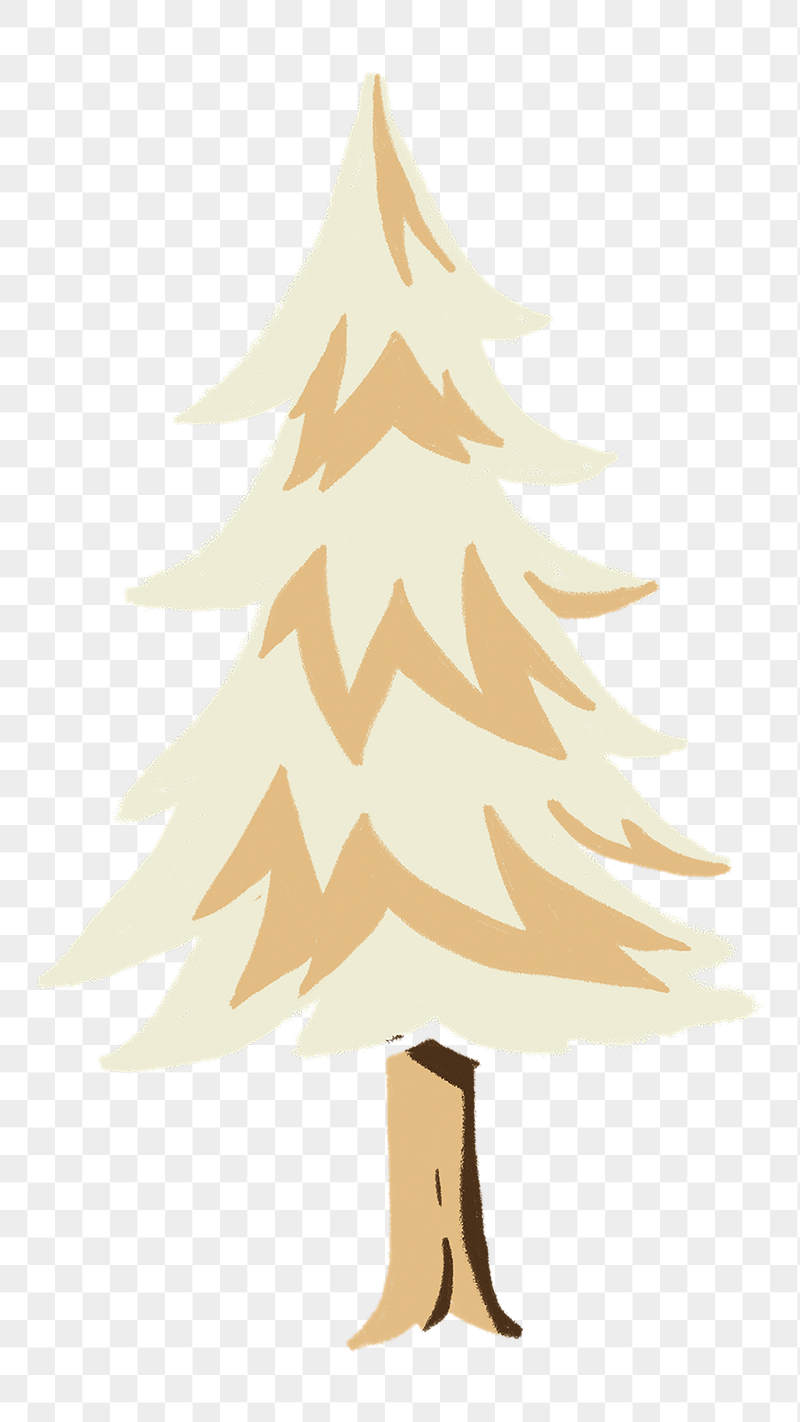 Beige pine tree png sticker, | Free PNG Illustration - rawpixel