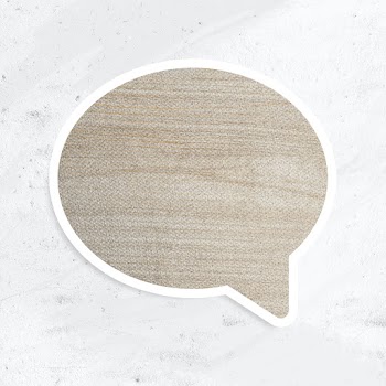 Beige wood textured speech bubble sticker with white border | Free  illustration - 2342969