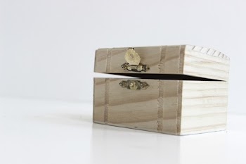 Beige Wooden Chest Trunk on White Surface