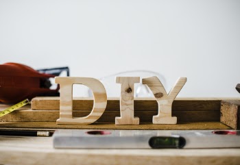 Beige Wooden D, I and Y Freestanding Letters