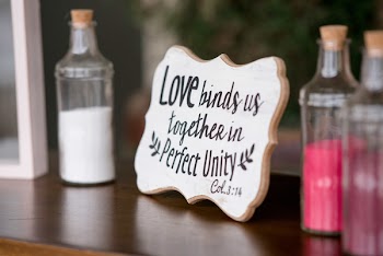 Beige Wooden Text-printed Stand Decor