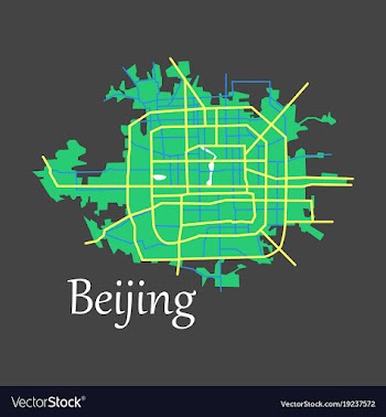 Beijing city map flat vector image