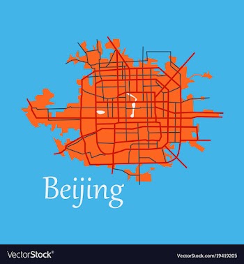 Beijing city map flat vector image