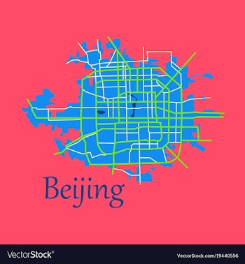 Beijing city map flat vector image
