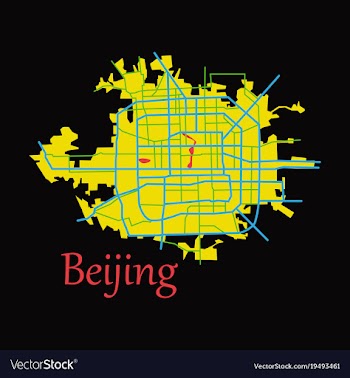 Beijing city map flat vector image