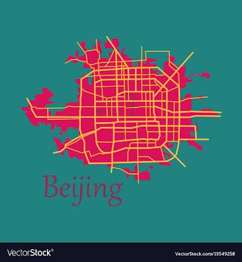 Beijing city map flat vector image