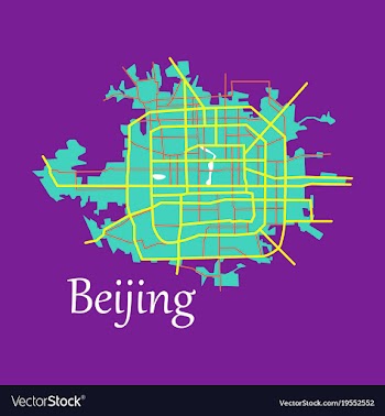 Beijing city map flat vector image