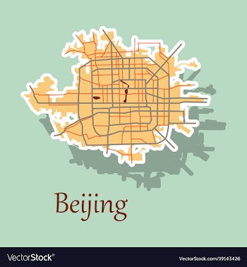 Beijing city map sticker vector image