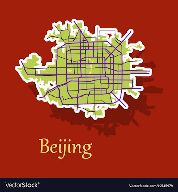 Beijing city map sticker vector image