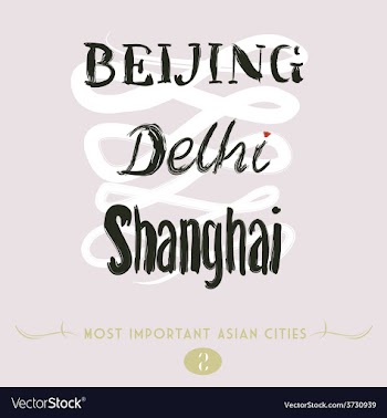 Beijing Delhi Shanghai vector image