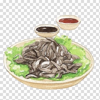 Beijing Watercolor painting Food Illustration, Fried mustard wheat flour hand painting material transparent background PNG clipart