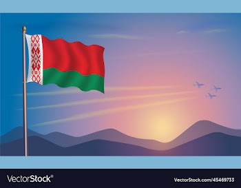 belarus flag in the morning sun
