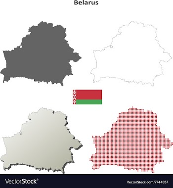 Belarus outline map set vector image