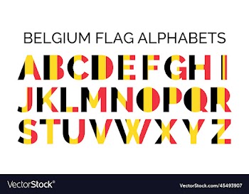 belgium flag alphabetic letters abc