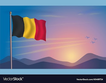 belgium flag in the morning sun