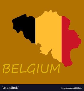 Belgium map with shadow effect vector image