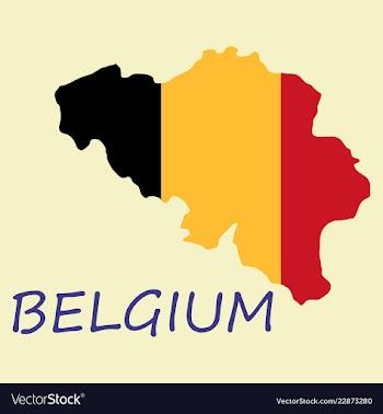 Belgium map with shadow effect vector image