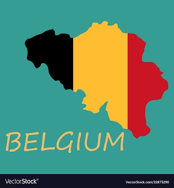Belgium map with shadow effect vector image