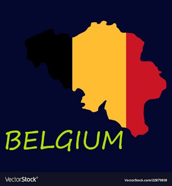 Belgium map with shadow effect vector image