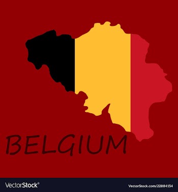 Belgium map with shadow effect vector image