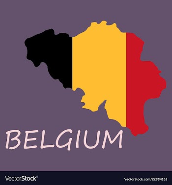 Belgium map with shadow effect vector image
