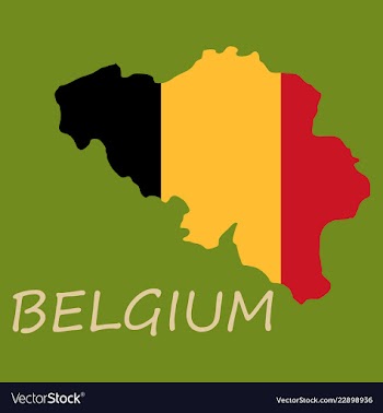 Belgium map with shadow effect vector image