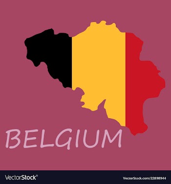 Belgium map with shadow effect vector image