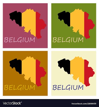 Belgium map with shadow effect vector image