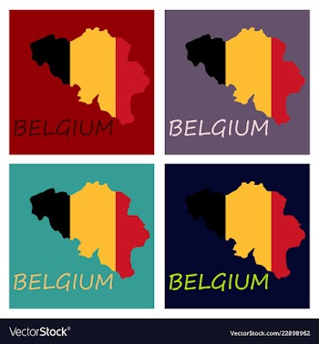Belgium map with shadow effect vector image