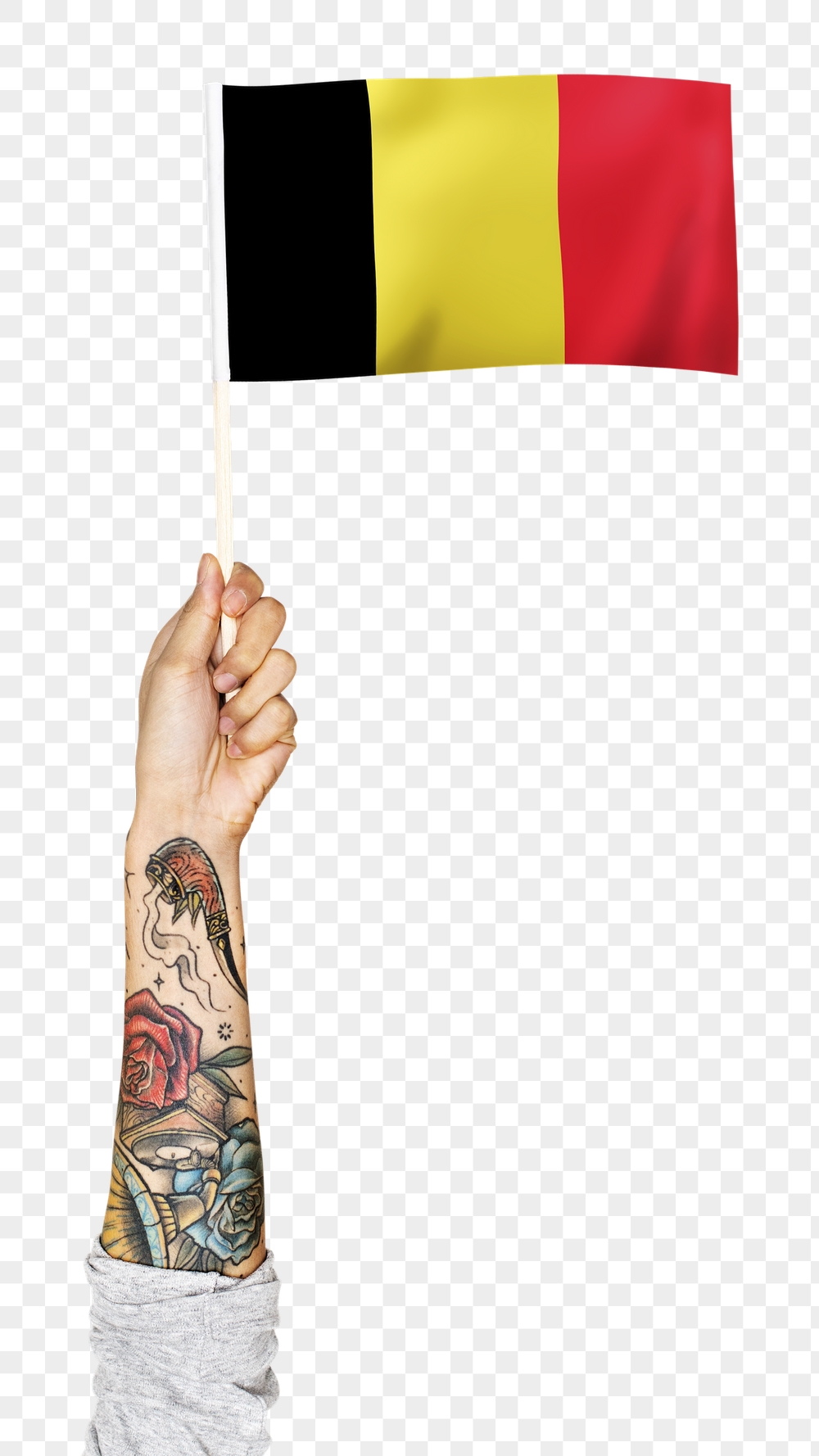 Belgium's flag png in tattooed | Free PNG - rawpixel