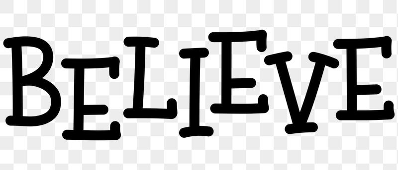 Believe png word sticker typography, | Free PNG - rawpixel