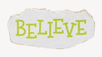 Believe word, ripped paper typography | Free PSD - rawpixel