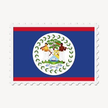 Belize flag clipart, postage stamp | Free Vector - rawpixel