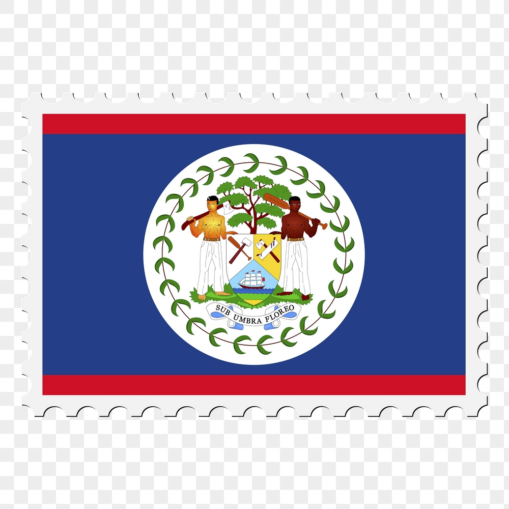 Belize flag png sticker, postage | Free PNG - rawpixel