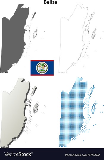 Belize outline map set vector image