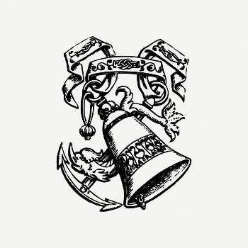 Bell & anchor clipart, vintage | Free PSD Illustration - rawpixel
