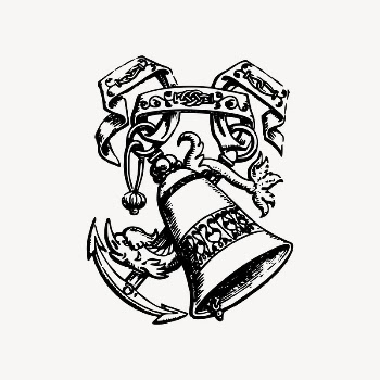 Bell & anchor collage element, | Free Vector Illustration - rawpixel