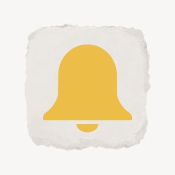 Bell, notification icon, ripped paper | Free Icons - rawpixel