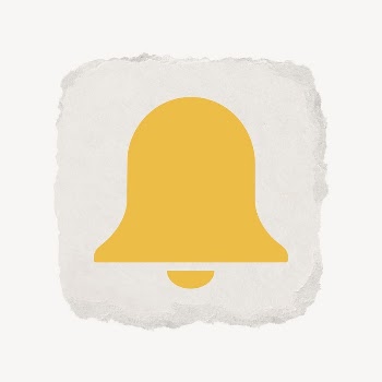 Bell, notification icon, ripped paper | Free Icons - rawpixel