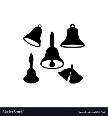 bell set silhouette icon logo