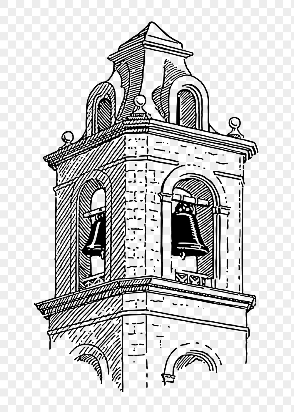Bell tower png sticker, vintage | Free PNG - rawpixel