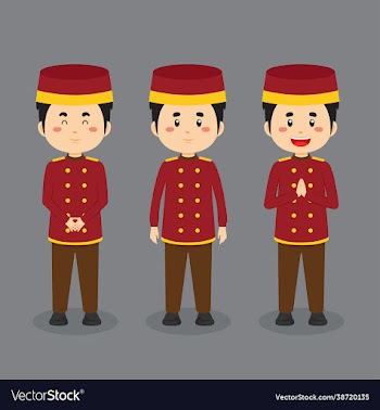 bellboy character with various expression