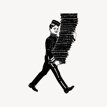 Bellhop clipart, drawing illustration vector. | Free Vector Illustration - rawpixel