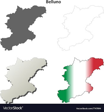 Belluno blank detailed outline map set vector image