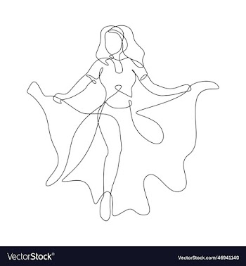 belly dance line drawing of a beautiful dancing