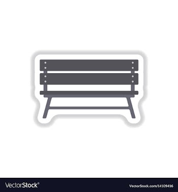 Bench icon in paper sticker style vector image