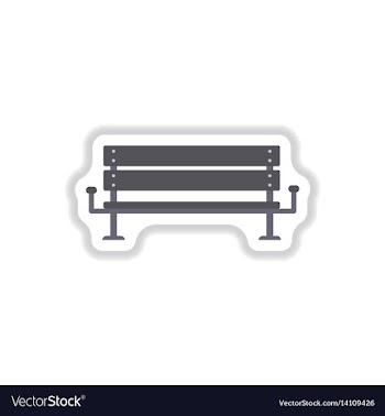 Bench icon in paper sticker style vector image