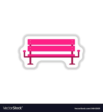Bench icon in paper sticker style vector image