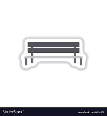 Bench in paper sticker style vector image